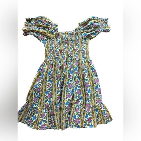 Mille Kiki Floral Print Off Shoulder Smocked Dress Large 8-10 - Picture 9 of 12